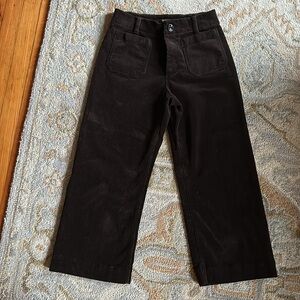 Quince Organic Stretch Corduroy Cropped Wide Leg pants in size 8 Espresso ☕️